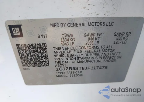 2018 Chevrolet Malibu 1Ls from USA, damaged, VIN 1G1ZB5ST9JF117475